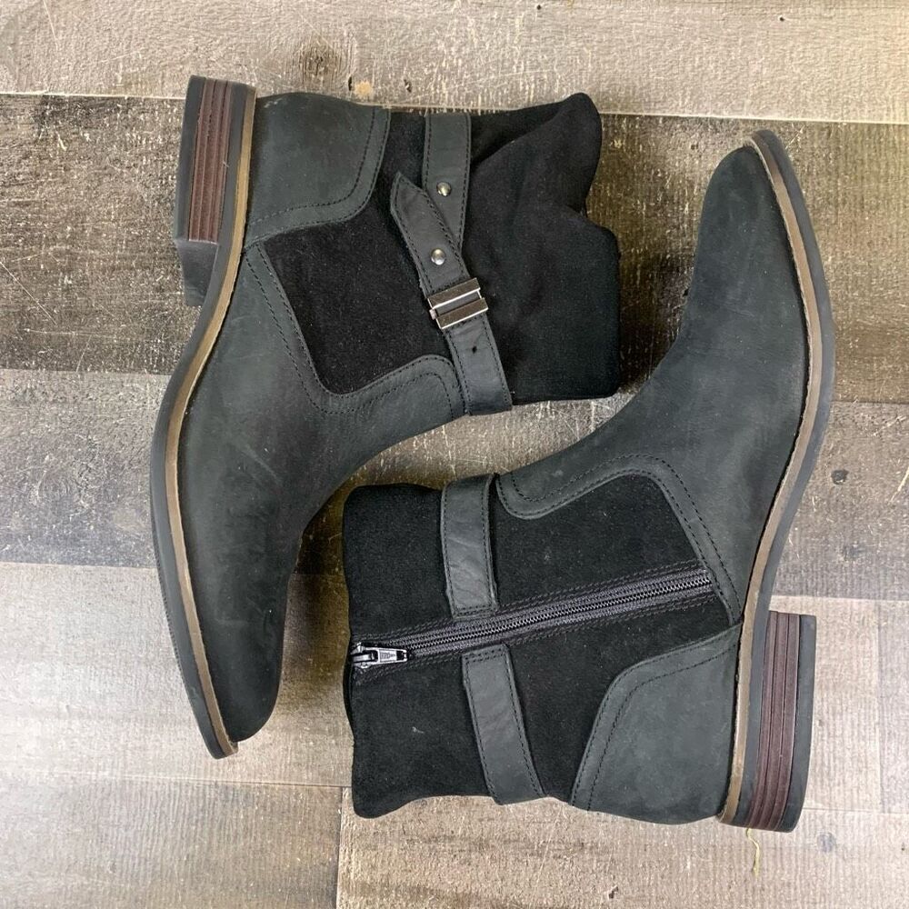 Clark’s Women’s Size 10 Camzin Strap Ankle Boots Black Bootie Suede Zip Up - Picture 10 of 10